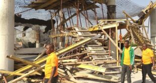 Four injured as section of building under construction collapses in Abuja