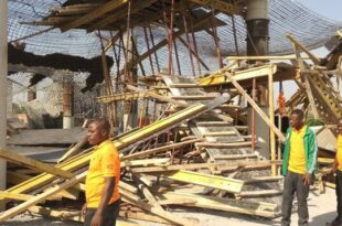 Four injured as section of building under construction collapses in Abuja