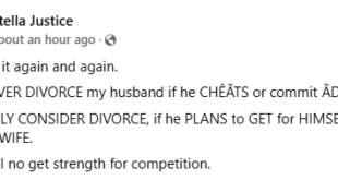 I can only consider divorce if my husband plans to get himself another wife - Nigerian lawyer says cheating isn