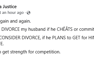 I can only consider divorce if my husband plans to get himself another wife - Nigerian lawyer says cheating isn