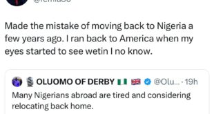 I ran back to America when my eye begin see wetin I no know - Man recounts his experience with moving back to Nigeria