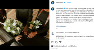 Let life unite you with your family instead of de@th - Reno Omokri knocks Nigerians in diaspora who travel home to stage grand funerals for their parents