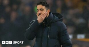 Manchester United head coach Ruben Amorim during the Boxing Day defeat at Wolves