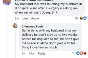 My husband touched my bumbum in the hospital ward after I underwent a surgery and asked when we will start having s3x - Nigerian woman says