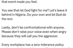 Nigerian Nurse based abroad advises fellow Nigerians abroad to always report any uncivil act done to them at their workplaces