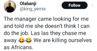 Nigerian man narrates how an African colleague got him sacked while working as a cleaner in UK after he told her his future plan