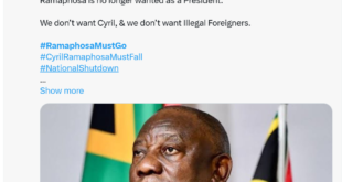 #Ramaphosamustgo trends as South Africans call for their President