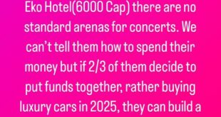 Rather than buying luxury cars in 2025, Nigerian artistes can build a 20-50k capacity gigantic halls and have 100x their investment - Comedian Ajebo