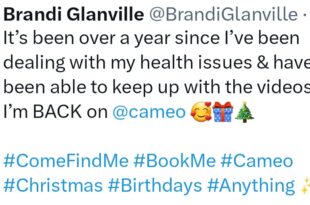 TV personality, Brandi Glanville shares troubling photo of her face as she opens up about health battle