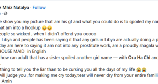 Tears will never dry from your entire family - Nigerian lady working as housemaid in Libya places curse on someone who told her boyfriend she?s into hookup