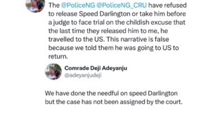 The police have refused to release Speed Darlington or take him before a judge to face trial - Lawyer Deji Adeyanju