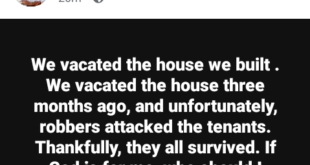 They came late - Nigerian woman expresses gratitude to God after armed robbers attacked her tenants 3 months after she and her family  moved out