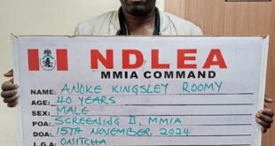 Turkey-based Nigerian man sentenced to one year imprisonment for drug trafficking