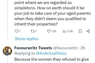 "Women should normalise cutting off their parents" Lady urges women to refuse to take care of their parents in old age if they will their properties to only the sons