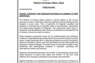 Australia and Nigeria play ?Who?s More Dangerous?? in travel advisory