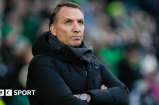 Celtic manager Brendan Rodgers during a William Hill Premiership match between Celtic and St Mirren at Celtic Park