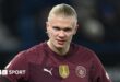 Manchester City striker Erling Haaland looks on during a Premier League match