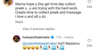 Funke Akindele responds to fan asking questions about her bedroom life