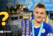 Leicester's Jamie Vardy with Premier League trophy