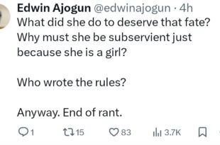 "If I was a woman, I'd be very depressed about it" Married man says as he questions why women are expected to be subservient despite being capable