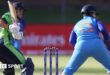 Gaby Lewis in action for Ireland against India in the 2023 T20 World Cup in South Africa