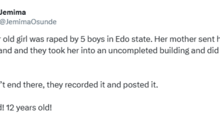 It didn?t end there, they recorded and posted it - Actress Jemima Osunde expresses anger over gang-r3pe of 12-year-old girl by five boys in Edo