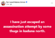 Kaduna senator allegedly escapes assassination attempt