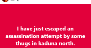 Kaduna senator allegedly escapes assassination attempt