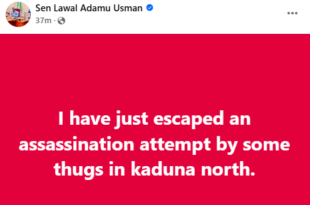 Kaduna senator allegedly escapes assassination attempt