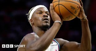 Jimmy Butler in action for the Miami Heat on Friday