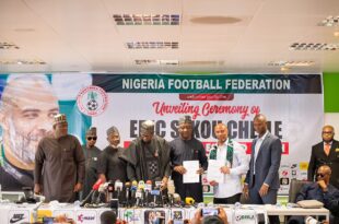 NFF unveils Eric Chelle as Super Eagles coach (Photos)