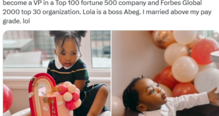 Nigerian man celebrates his wife as she becomes Vice President of a top company after taking 18 months off from work to have their kids