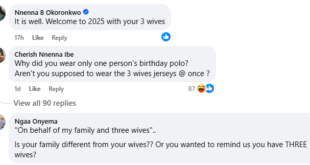 Nigerian man shows off his three wives