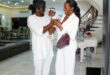 Peter Okoye and wife Ifeoma dedicate baby girl at church