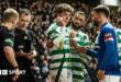 Arne Engels was hit by a coin late in the Old Firm game