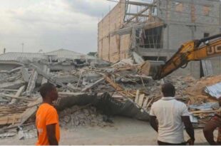 Seven injured as three-storey building collapses in Rivers