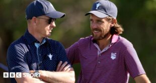 Ryder Cup captain Luke Donald and Tommy Fleetwood chat