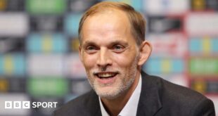 Thomas Tuchel during an England news conference in October