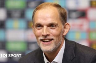 Thomas Tuchel during an England news conference in October