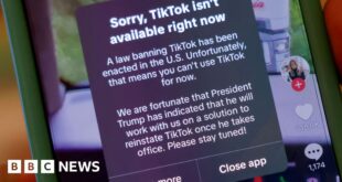 TikTok goes offline in the US hours before ban comes in