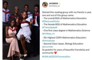 UNILAG student who formed a reading group with her friends shares their achievements following graduation