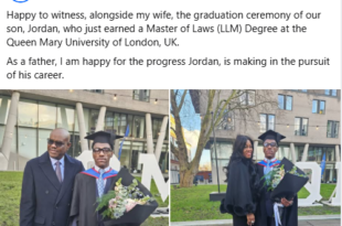 Wike celebrates as his son bags masters degree in Law from UK university