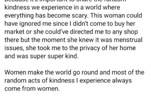 Woman shares act of kindness shown to her by a banana seller when she was travelling and needed a restroom