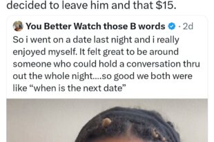 Woman who felt good about a man after a date reveals incident that made her give up on him