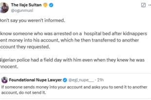 X stories: Innocent man arrested on hospital bed after kidnappers sent money into his account and asked him to transfer it to another account