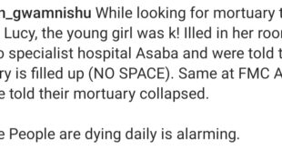 &quot;The rate at which people are dying daily is alarming&quot; Activist Gwamnishi says after multiple mortuaries had no space to deposit body of murdÂ£red woman