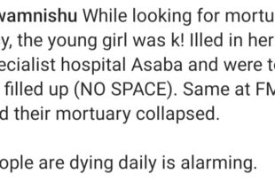 &quot;The rate at which people are dying daily is alarming&quot; Activist Gwamnishi says after multiple mortuaries had no space to deposit body of murdÂ£red woman